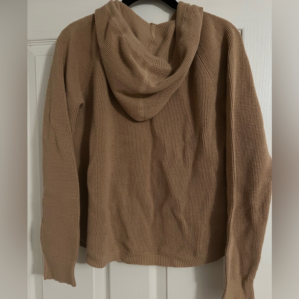 Ralph Lauren women’s tan waffle knit 100% cotton hoodie hooded sweater - Picture 4 of 7